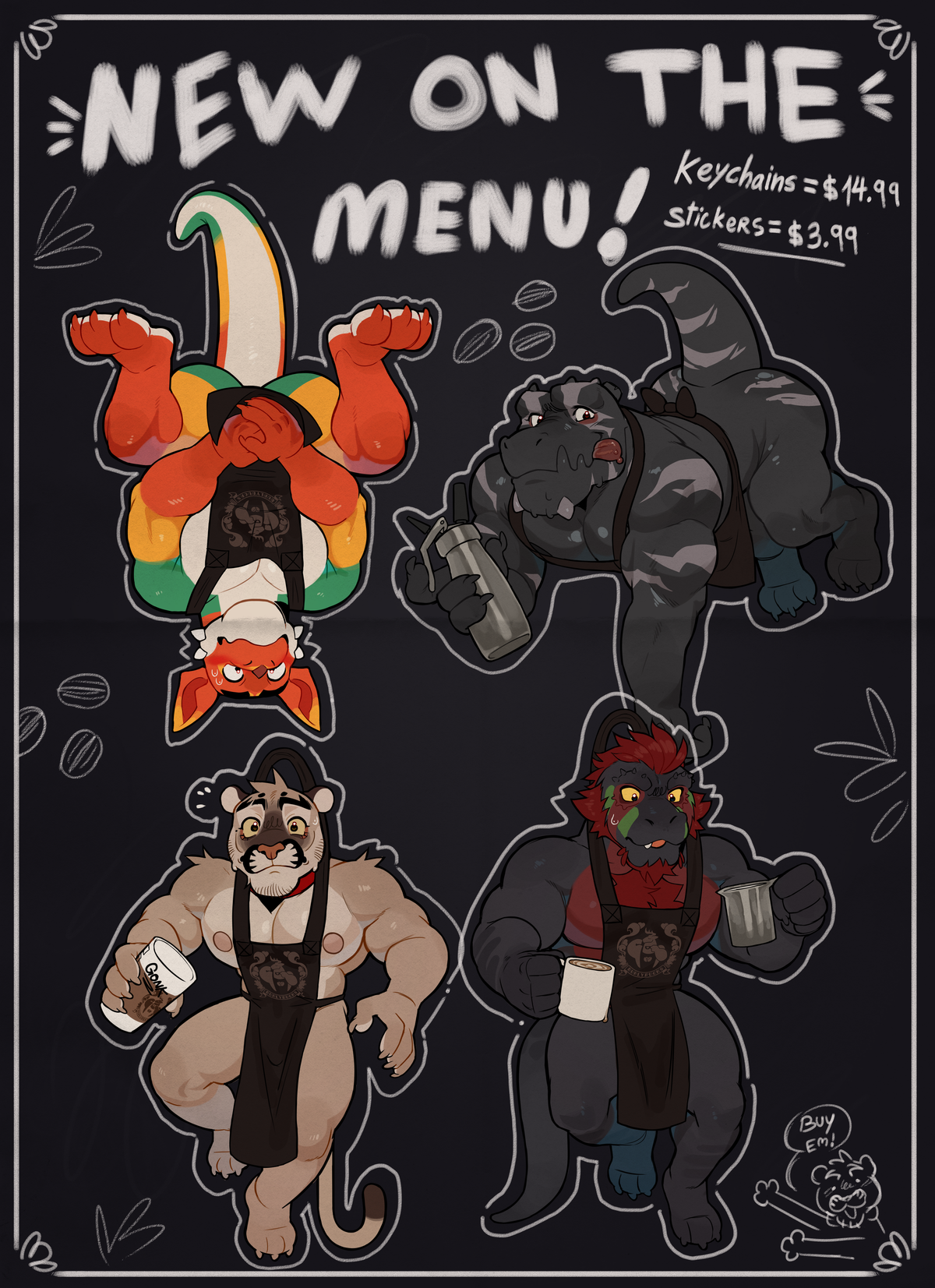 Burly Gang Wagging Keychains