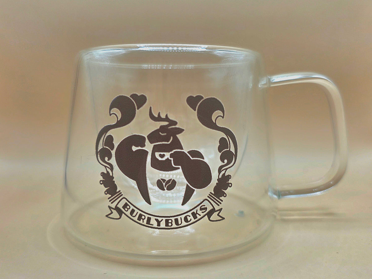 Burlybucks Double Wall Coffee Glass