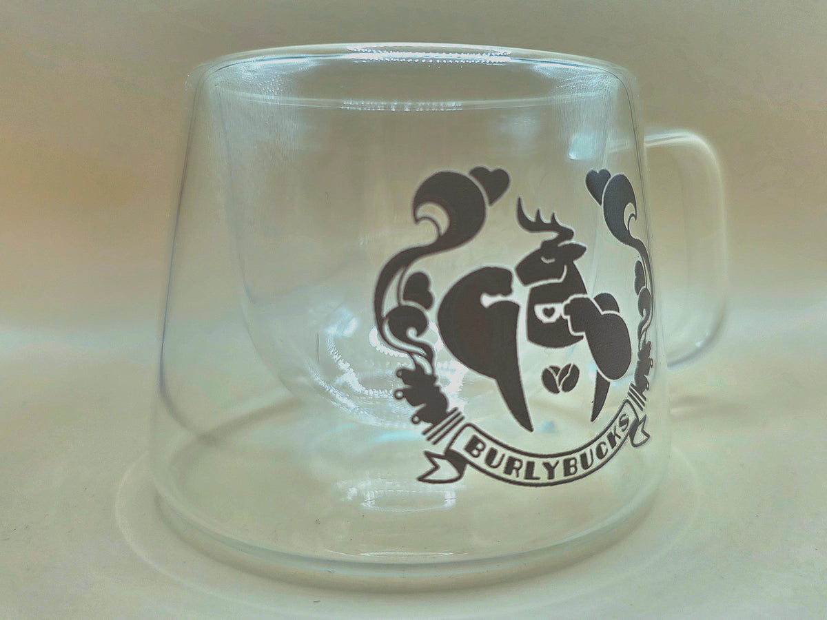 Burlybucks Double Wall Coffee Glass