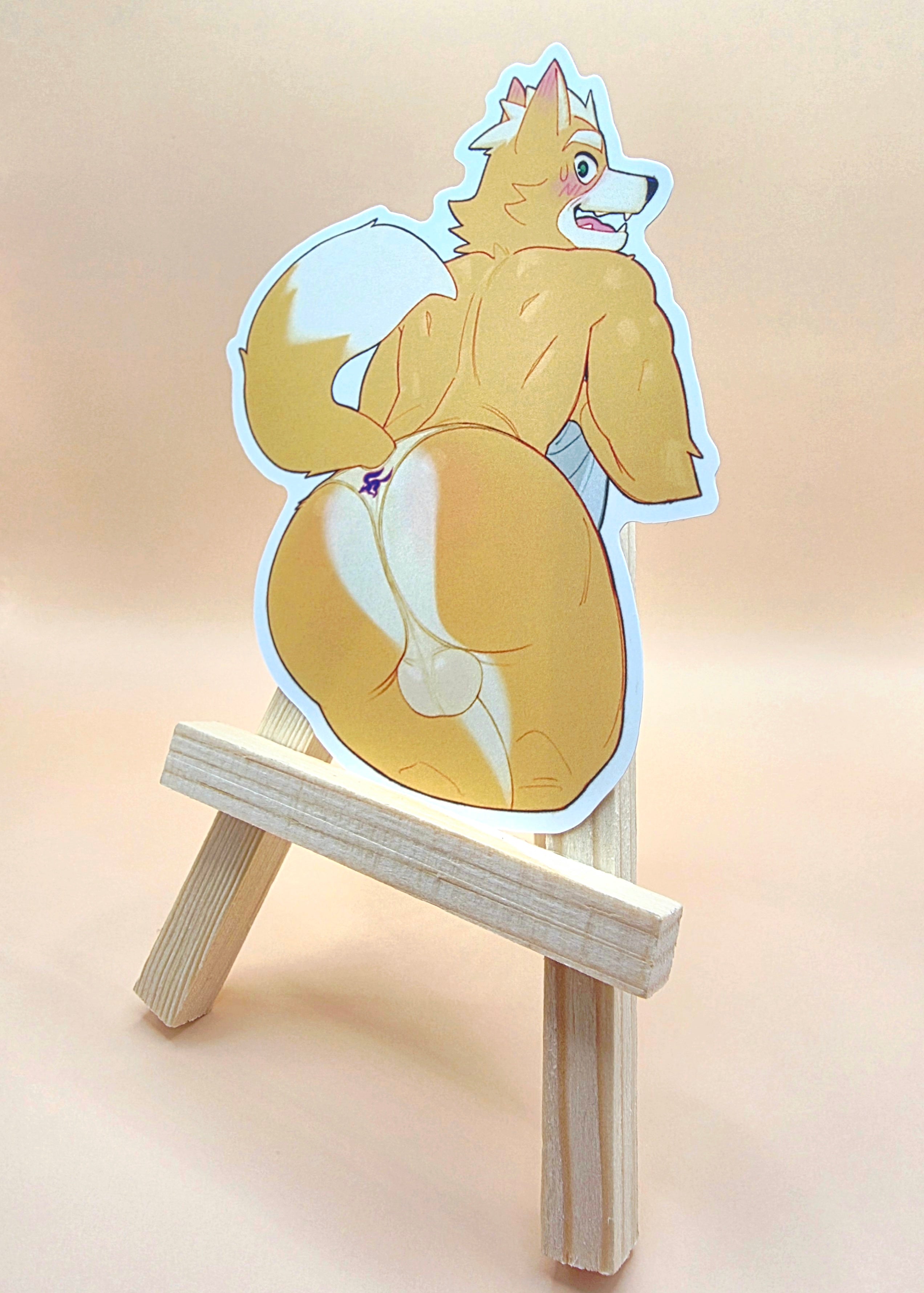 Shy Fox Sticker